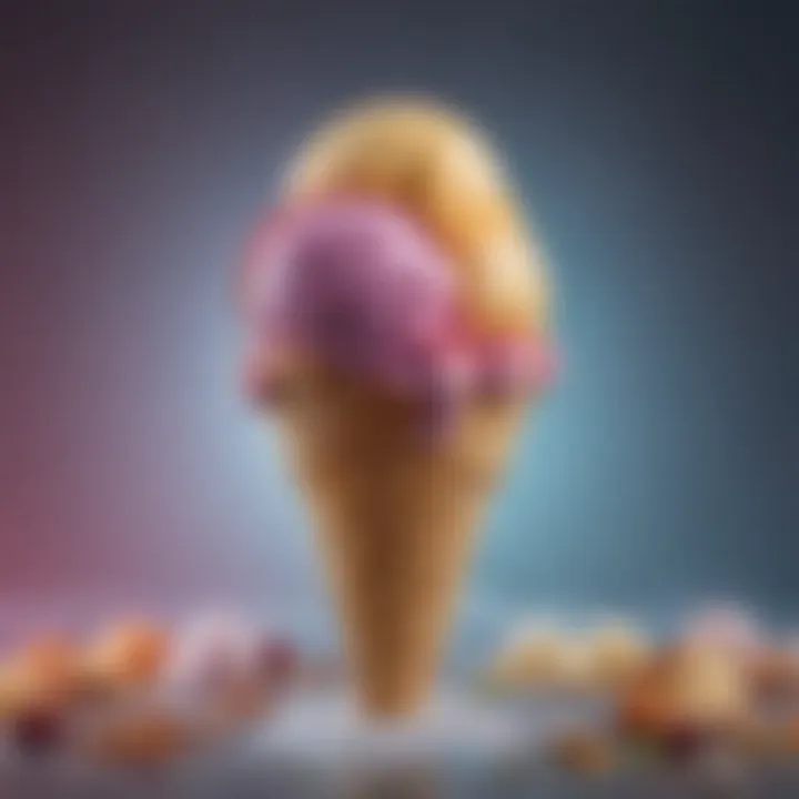 Colorful display of unconventional ice cream varieties