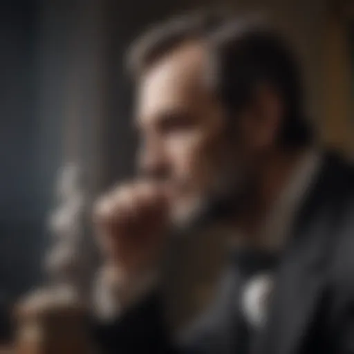 Abraham Lincoln portrait in contemplation