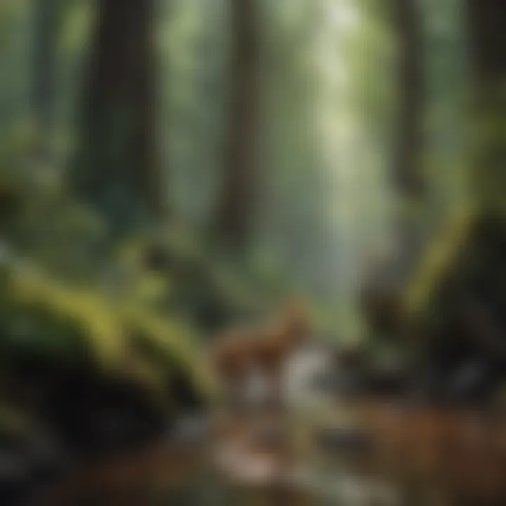 Abstract artwork showcasing interconnected nature elements