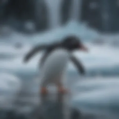 Adelie Penguin Foraging in Icy Waters