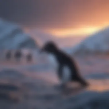 Adelie Penguin Hunting at Twilight