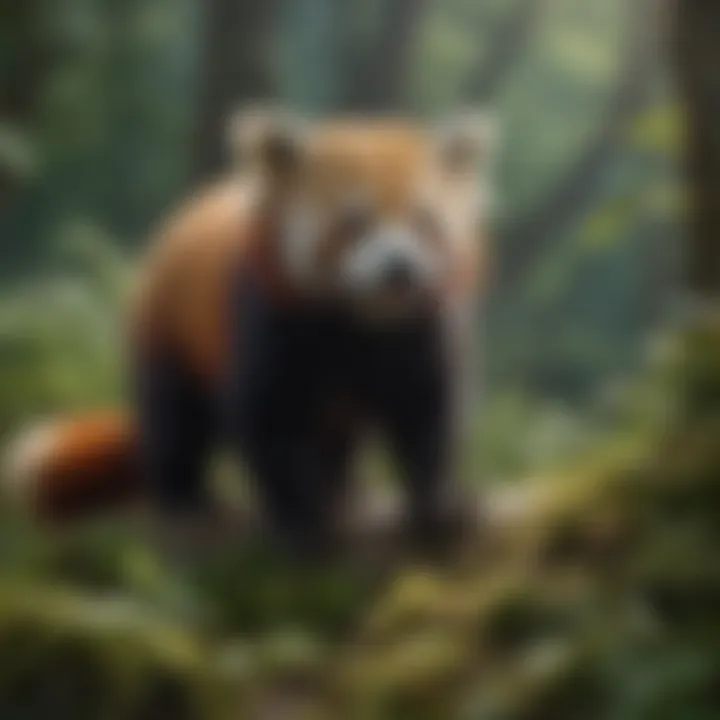 A collage of red panda conservation efforts, illustrating the importance of protecting their habitats.