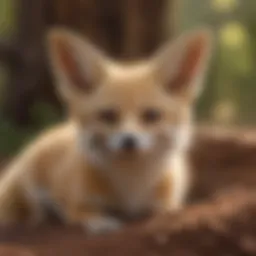 A fennec fox exploring its new habitat