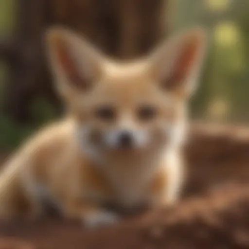 A fennec fox exploring its new habitat