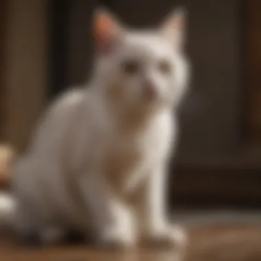 Graceful Cat Posing with Delicate Paw Movements