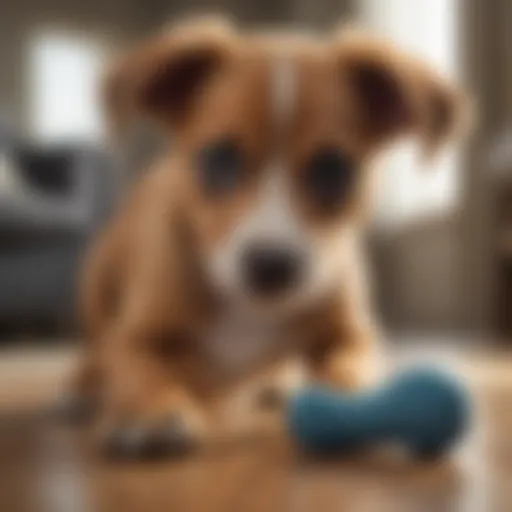 Adorable Dog Playing with Smelly Sock Toy