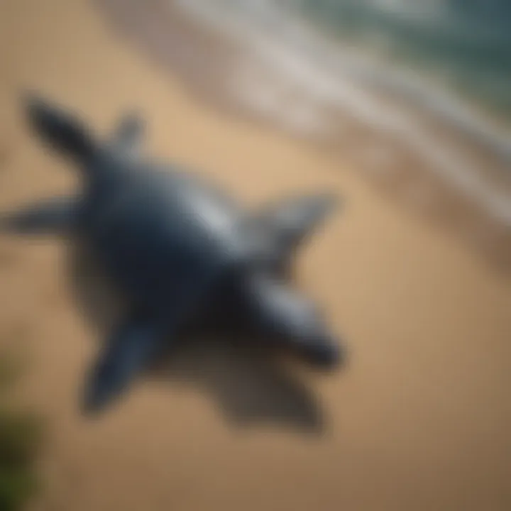 Aerial view of leatherback turtle nesting grounds