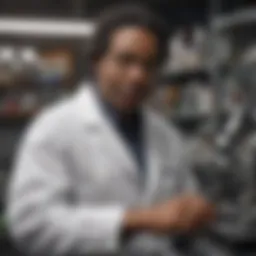 Portrait of a pioneering African American scientist in a laboratory setting