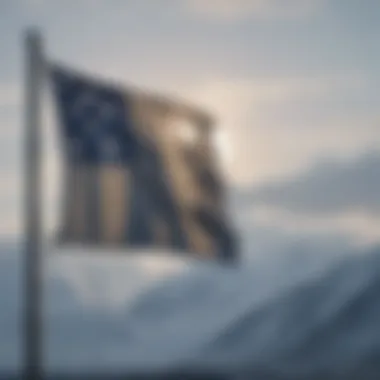 Alaska's unique flag waving in the wind