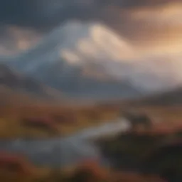 Majestic view of Denali, the highest peak in North America