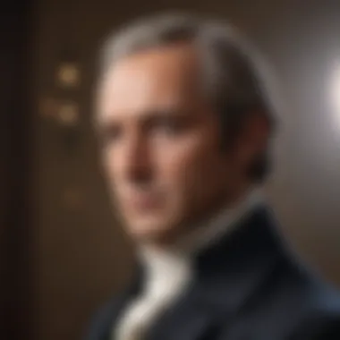 Portrait of Alexander Hamilton in contemplation