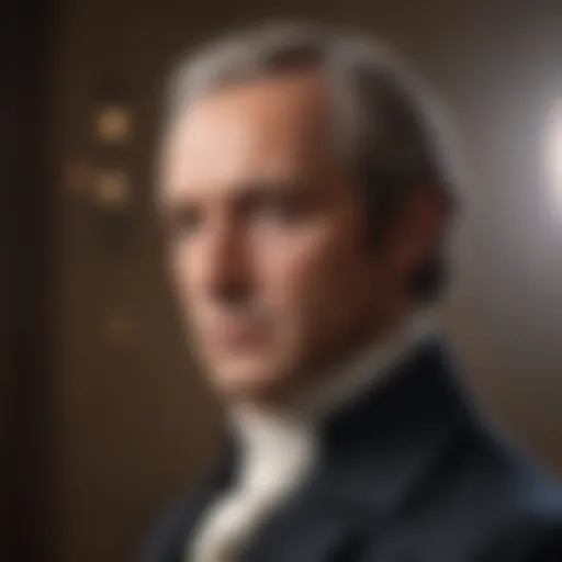 Portrait of Alexander Hamilton in contemplation