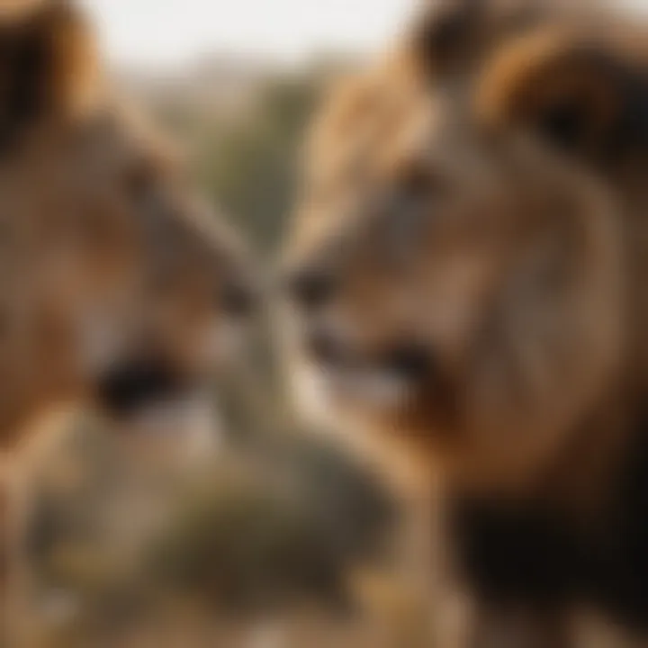 Alpha Male Lion Asserting Dominance