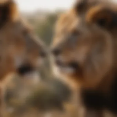 Power and Presence: The Alpha Male Lion Alpha Male Lion Asserting Dominance