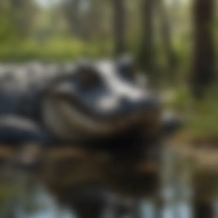 American Alligator Camouflaged Among Wetlands