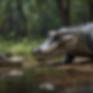 American Alligator showcasing its Territorial Behavior