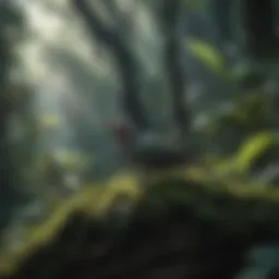 Lush rainforest showcasing diverse flora and fauna