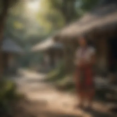 Traditional Mayan village with vibrant textiles