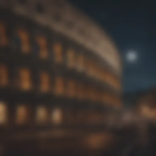 Majestic Roman Colosseum under the moonlight