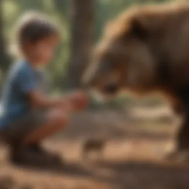 A parent playing the Animal Pairs Game with a child