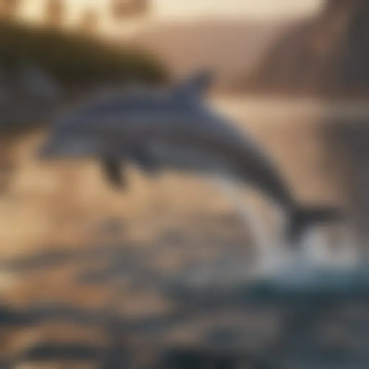 Dolphin leaping gracefully out of the water