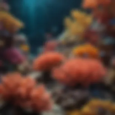 A vibrant coral reef teeming with diverse fish species in the Atlantic Ocean.