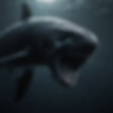 Silhouette of a lurking apex predator in the deep sea