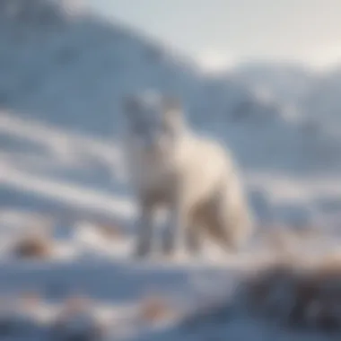 Arctic Fox Hunting in Snowy Terrain Arctic Fox Hunting in Snowy Terrain