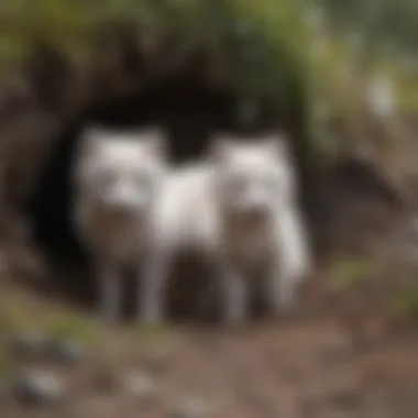 Arctic Fox Pups Playing in Den