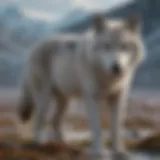 Majestic wolf in Arctic tundra