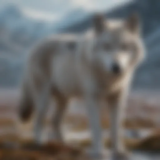Majestic wolf in Arctic tundra
