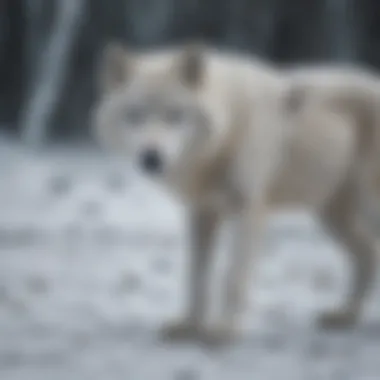 Stealthy Hunting Techniques of Arctic Wolves Arctic wolf stealthily stalking its prey across the icy landscape