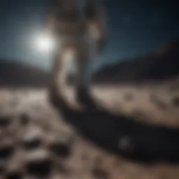 Astronaut gazing at Earth from the Moon's surface