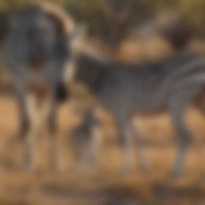 Tender Zebra Moments Baby zebra bonding with its mother in the savannah