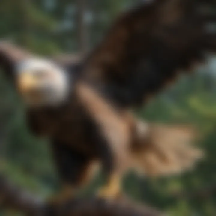 Bald Eagle Clutching a Branch with its Sharp Talons