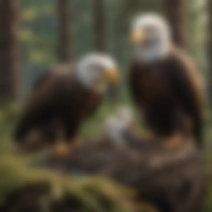 Bald Eagle Nesting with Young