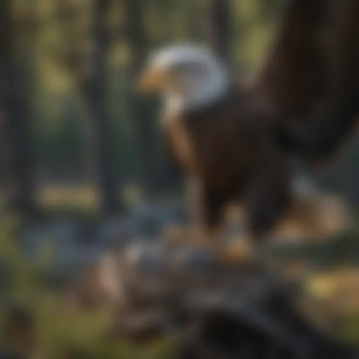 Bald eagle nesting in its natural habitat