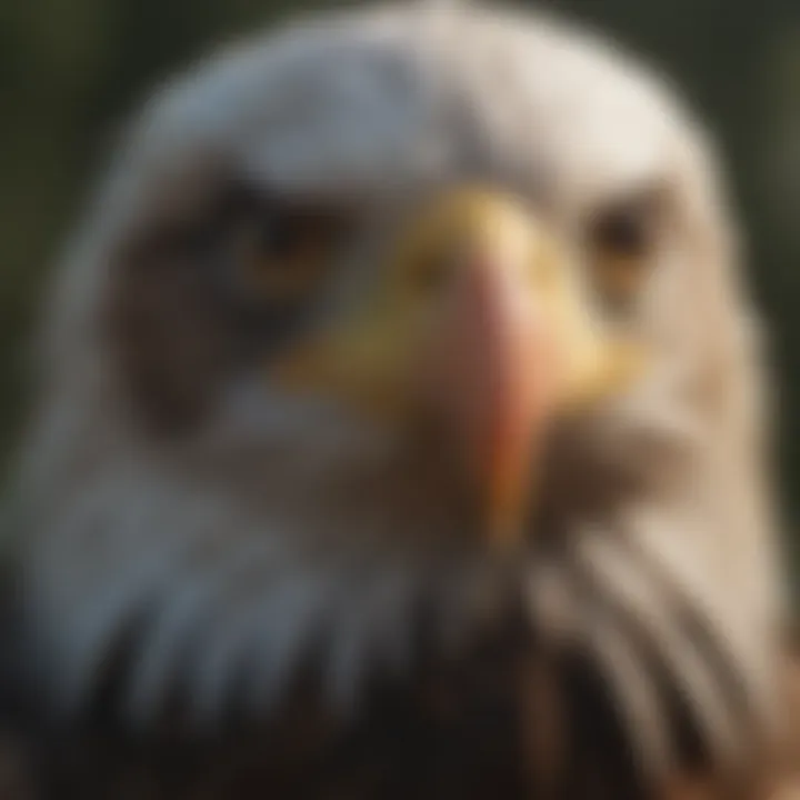 Close-up of a bald eagle's piercing gaze