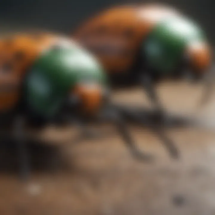 Creative representation of beetles battling in a bug-themed online game