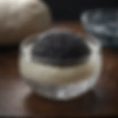 Close-up of high-quality beluga caviar served elegantly