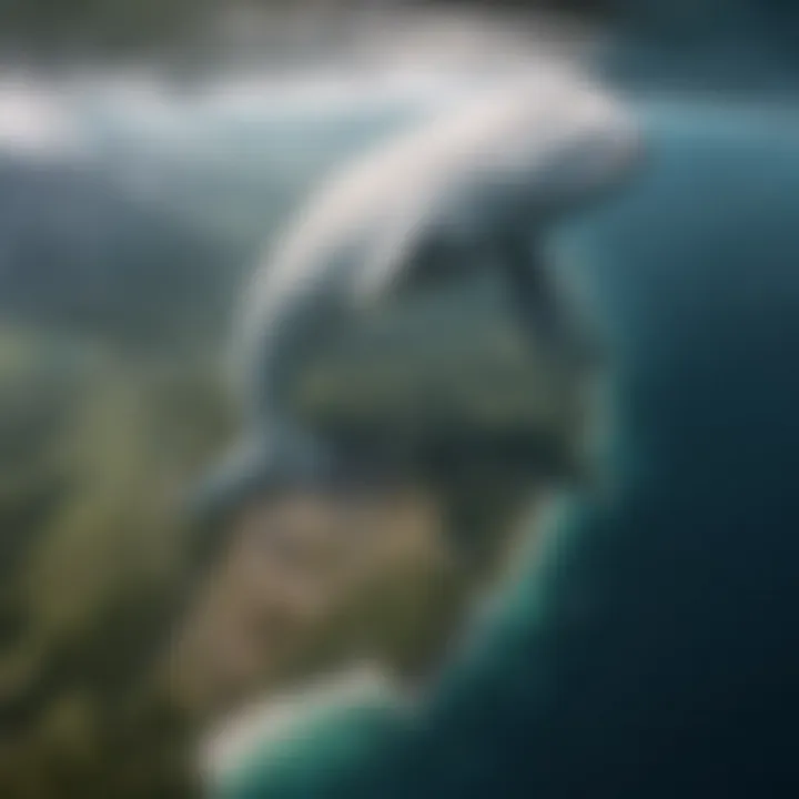 Map highlighting regions of beluga whale habitats
