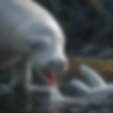 Foraging Behavior of Beluga Whales Beluga whale hunting for fish