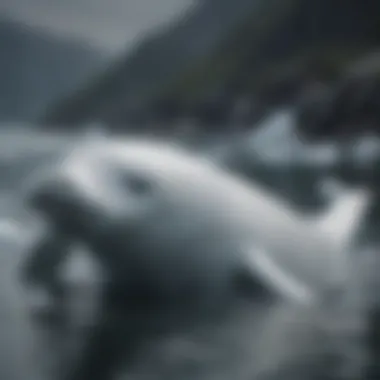 The Graceful Beluga in Its Natural Habitat Beluga whale swimming gracefully in icy waters