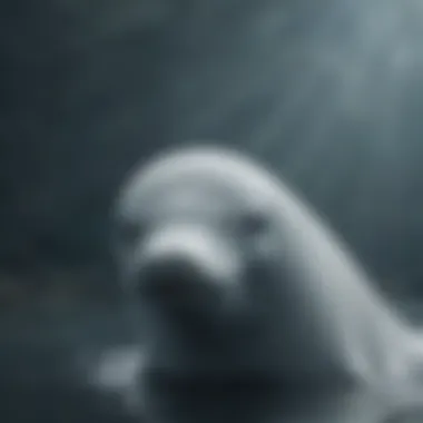 Beluga whale swimming gracefully in the ocean