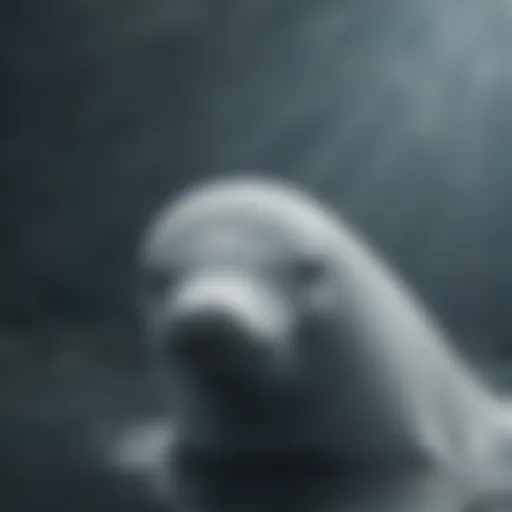 Beluga whale swimming gracefully in the ocean
