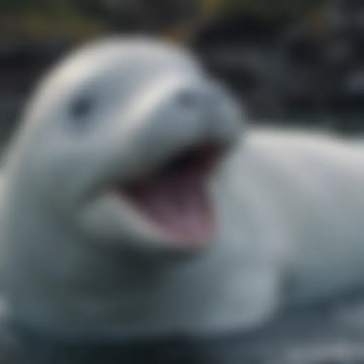 Beluga whales communicating through vocalizations