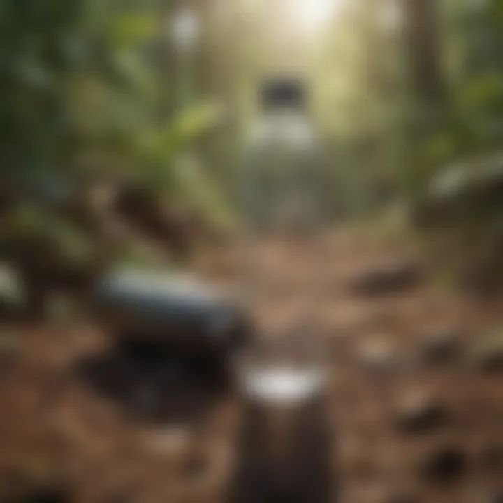 Biodegradable Water Bottle Decomposing in Soil