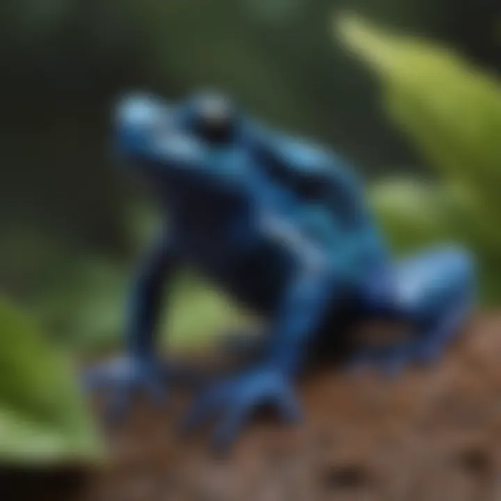 Vibrant Blue Poison Dart Frog on Leaf