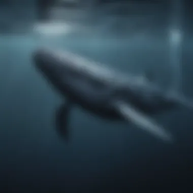 Blue Whale in Ocean Depths Illustration