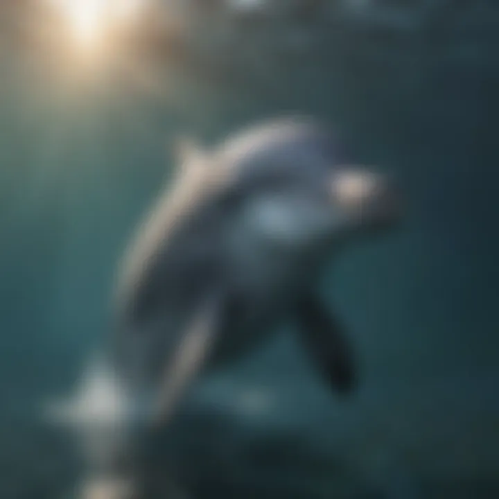 Bottlenose dolphin swimming gracefully in clear waters